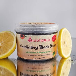 Exfoliating black soap